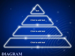 蓝色发光四层金字塔