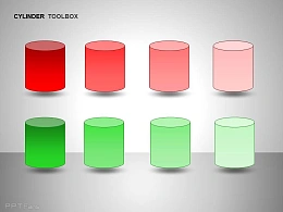 八方面红绿色圆柱体文字说明