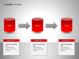 三部分圆柱体递进文字说明