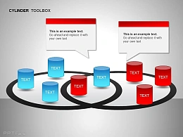 环环相扣圆柱体文字说明