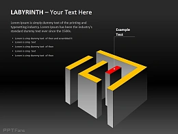 突出红色立体迷宫图示