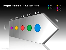 项目时间表与立体箭头 五个阶段