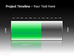 项目时间表与绿色进度条