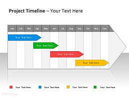 项目时间表与箭头标签 四个项目