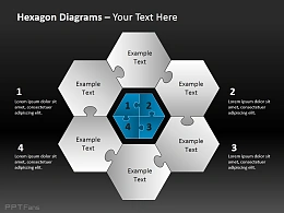 六角拼图与中心介绍 四部分