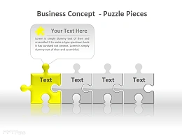 经营理念拼图与难题黄色板块