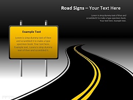 黄色告示牌路标图示幻灯片下载
