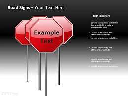 红色路标PPT模板下载