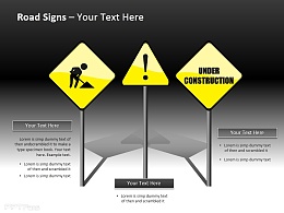 三组黄色警示标志幻灯片下载