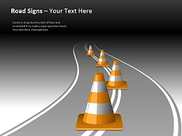 雪糕筒路标幻灯片模板免费下载