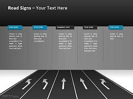 五车道分向行驶提示PPT模板
