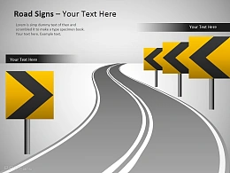 公路导航路标幻灯片模板下载