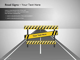 路障路标指引powerpoint模板
