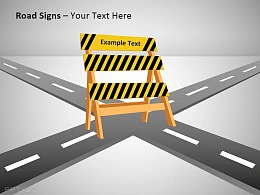 十字路口路障幻灯片免费下载