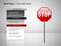 禁止通行路标PPT模板免费下载