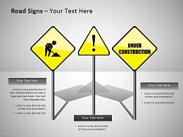 道路警示标志ppt模板