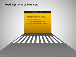 人行道斑马线ppt模板下载