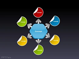 箭头便签图PPT模板下载
