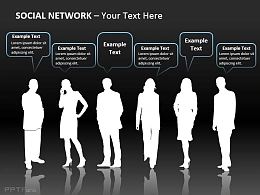 白色商务人物剪影PPT模板下载