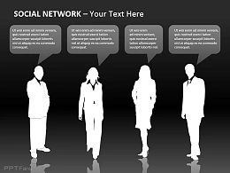 扁平化的商务人物Powerpoint模板下载