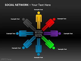 围成一圈的3D小人幻灯片素材下载