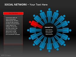 围成一圈的3D小人powerpoint素材下载