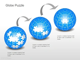 递进式三部分地球拼图