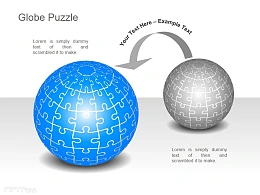递进式两部分地球拼图