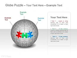 地球谜题之三部分彩色拼图图示