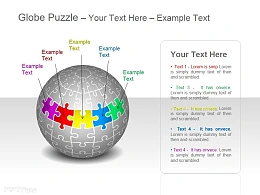 地球谜题之五部分彩色拼图