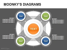 个性水晶总分关系PPT素材