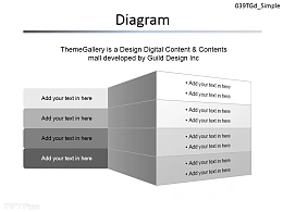 立体方形四部分说明PPT素材下载