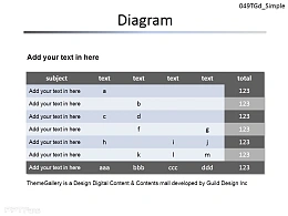 简单字母表格PPT素材免费下载