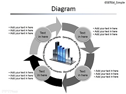四部分箭头循环图PPT模板下载