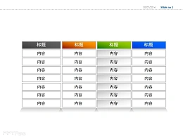 四部分简单图表PPT素材下载