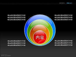 彩色螺旋四部分说明PPT素材下载