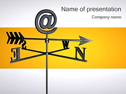 立体四维方向坐标图PPT模板下载