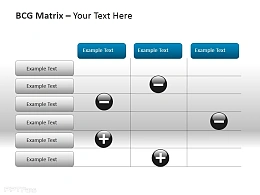 特色正负号BCG矩阵表PPT模板下载
