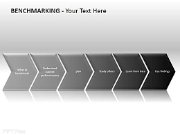 浅色渐变递进关系标杆PPT模板下载