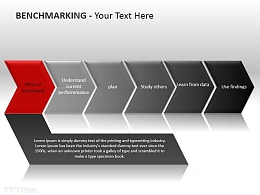 六部分递进关系箭头标杆PPT模板下载