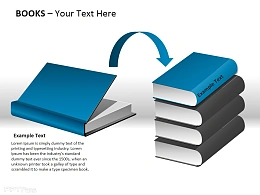 立体形象书本翻开插图PPT模板下载