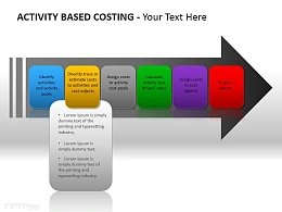 成本核算彩色六方框PPT模板下载