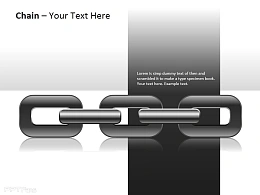 立体三部分大锁链插图PPT模板下载