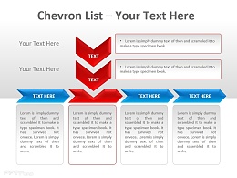 Chevron公司列表之红色箭头指向文本PPT模板下载