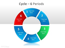 个性三色六周期循环插图PPT模板下载