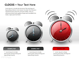 小中大三闹钟插图PPT模板下载