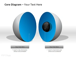 劈开两半核心图PPT模板下载