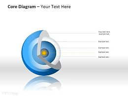 个性蓝色透明核心图PPT模板下载