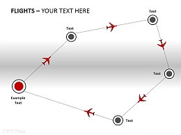 回到原点飞行轨迹图PPT模板下载