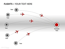回到终点飞行轨迹图PPT模板下载